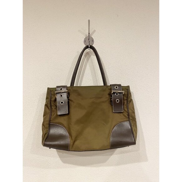 Prada Tote Bag Womens Leather Nylon Handbag Purse Made In Italy - Picture 1 of 9